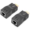 Protección contra rayos HD extensor HDMI de 30 m HDMI a rj45 extensor de un solo cable de red amplificador de señal transmisor