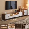 Mesa de Centro Retráctil Combinación de Mueble de TV Armario de Almacenamiento para Sala de Estar Mueble de TV Sencillo Gabinete de Piso para Apartamento Pequeño