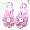 Pantuflas para Niños Princesa Congelada Sandalias de Cristal Pantuflas con Lazo para Niños Verano Niñas Tacones Altos