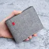 Bolso de Lona Nuevo Cartera para Hombre Bolso de PU Cartera Portatarjetas de Negocios Casual Monedero Ultra Ligero Impermeable Portatickets