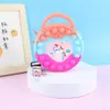 Bolsa de Silicona al por Mayor Bolso Cruzado para Niñas Almacenamiento Billetera para Monedas Alivio del Estrés Infantil Bolsa Tote de Hombro con Burbujas Bolsa de Almacenamiento Regalo