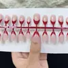 Adesivos de Unha Full-Size 30 Peças Sem Lixa, Sem Dobra, Sem Marca para Comércio Exterior Transfronteiriço, Pontas de Unha Estilo Francês Removíveis