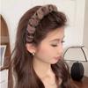 Backwear ~ Elegante Leopard Hair Hoop Feminino 2024 Novo Outono e Inverno Pelúcia Lavagem Facial Pressão Hair Hoop High Cranial Top Hair Card