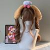 Peruca Xingcheng Celebridade da Internet Shao Luo Jk Peruca Lolita Natural Castanho Frio 75cm Cachos Romanos Cabelo Longo Cacheado na Moda