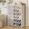 Sapateira Simples de Múltiplas Camadas para Uso Doméstico, com Portas para Entrada e Corredor, à Prova de Poeira, Adequada para Dormitórios, Tamanho Interno Pequeno, Atraente e Durável