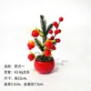 Decoração de Ano Novo para casa, ornamento de planta pequena em vaso com frutas vermelhas, bonsai artificial de frutas da sorte de Natal, vaso de flores decorativo para sala de estar do Festival da Primavera