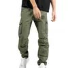2025 Primavera y Otoño Transfronterizo Pantalones Casuales para Hombre Pantalones de Trabajo Holgados de Color Sólido con Múltiples Bolsillos para Hombre Amazon