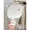 Camiseta de Manga Larga para Mujer con Cuello Medio Alto, Hombro Normal, Color Melanoido, Bambú Cepillado con Nudo, Algodón, Top Versátil Adelgazante con Cuello Integrado, Otoño
