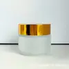 Frasco de Vidrio Esmerilado Corto de 100g para Crema, Botella Dosificadora Cosmética, Botella Vacía para Crema Facial