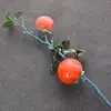 Flores e Galhos de Frutas Simulados Decorativos Caqui Caqui Ornatos Ruyi Arranjo de Flores de Ano Novo Piso Único Galho Múltiplas Cabeças Caqui