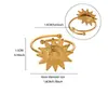 Anillo de Sol Dorado de 18 Quilates Transfronterizo Europeo y Americano, Anillo Abierto Ajustable de Acero Inoxidable Estilo Hip-Hop Retro de Sol Personalizado
