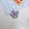 Tecido Xadrez Fresco em Cores de Primavera Acessórios de Flor de Cinco Pétalas Laço Pequeno DIY Grampo de Cabelo Broche Feito à Mão