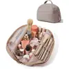 Bolsa de Cosméticos de Viagem Feminina Caixa de Maquiagem Dobrável Portátil Bolsa Organizadora de Maquiagem Fofa Acolchoada Bolsa de Higiene Pessoal à Prova d'Água