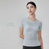 Camiseta de Yoga Osyo de una pieza tejida sin costuras para mujer, verano, corte ajustado, cuello redondo, top de yoga transpirable, manga corta deportiva