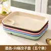 Plato para Dumplings Estilo Japonés, Plato de Plástico para Uso Doméstico, Grueso y Duradero, con Plato para Salsa para Mojar, Vajilla, Plato para Snacks, Papas Fritas, Pollo Frito, Plato Largo para Pasta