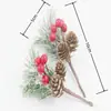 Venta Caliente de Amazon Nueva Serie de Copos de Nieve Campana Fideos Suaves Sueltos Perlas Frijol Rojo Flor Songhua ramo Accesorios de decoración navideña