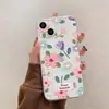 Ins Estilo Delicado Rosa Floral Maçã 17 Verão Capa para Celular Iphone15Proamx Nova Anti-Queda Capa Macia