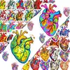 50 Compras Directas Transfronterizas Pegatinas de Corazón Anatómico Coloridas Graffiti Órganos Humanos Pegatinas de Decoración para Equipaje Cuaderno