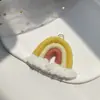 Pendientes de Borla de Algodón Estilo Nórdico Joyería Colgante Accesorios Llavero Arcoíris Trenzado Pequeño Hecho a Mano DIY