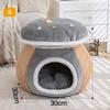 Nido para Gato de Hongo Invierno Engrosado Cálido Conejo Felpa Removible y Lavable Nido para Mascota Nido Redondo Tamaño Pequeño Suministros de Perrera para Perros