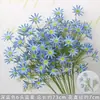 Flores artificiales Azul Niebla Salón de Bodas Flores de Seda Arreglo Floral de Boda Peonía Azul Rosa Abanico de Niebla Palma
