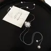 Collar de Perlas con Fuegos Artificiales de Circonita Estilo Coreano, Temperamento Elegante Minimalista, Cadena Versátil para Suéter, Cadena de Cuello de Lujo Ligero de Alta Gama para Mujer