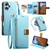 Nuevo Estilo para Apple 18 Versión Coreana Funda Tipo Flip Bloque de Color Antirrobo RFID con Correa Protectora para iPhone 17