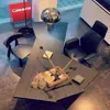 Escritorio de Madera Maciza para Computadora, Escritorio Ejecutivo, Escritorio para Escritura Creativa, Banco de Trabajo de Diseñador de Madera Natural, Escritorio de Oficina de Forma Irregular, Mesa Asimétrica