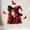 Calcomanías de Pared de Bruja Diablo de Halloween Decorativas para Sala de Estar Dormitorio Removibles de PVC Envío en 24-48 Horas