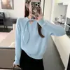 Suéter de punto fino de manga larga hueco con cuello redondo, tres hilos, terciopelo Andy, Otoño/Invierno, Nuevo, Delgado, Camiseta interior, Top de nicho pequeño, Mujer