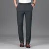 Pantalones casuales gruesos de otoño e invierno para hombre, cintura alta, rectos, elasticidad alta en cuatro lados, pantalones para hombre jóvenes y de mediana edad, de negocios, sin planchado