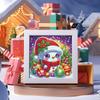 Pintura de Diamantes Navideña Transfronteriza para Niños, Arte de Puntos de Diamantes DIY con Marco, Pintura de Pegatinas de Diamantes Completos 5D, Regalo, Oferta Especial de Navidad