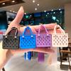 Nuevo Bolso de Playa EVA con Agujeros Transfronterizo Llavero Moda Europea y Americana Cesta para la Orilla del Mar Colgante de Bolso de Silicona PVC