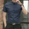 Camisa Masculina Branca Pura de Manga Curta para o Verão Slim Business Casual Tops Verão Novo Jaqueta Camisa Não Amassa