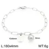 Pulsera Cuadrada de Moda con Letras Inglesas (26), Cadena Sencilla Tipo Clip Estilo Ins, Bola Redonda, Acero de Titanio Chapado en Oro de 18K