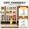 Armário de Sapatos Trançado em Rattan Huashixin para Entrada de Casa, Armário de Armazenamento de Aço Integrado, Montado na Parede, Grande Capacidade, à Prova de Poeira, Sapateira Respirável
