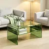 Mesa de Centro Transparente Acrílica Transfronteiriça Mesa de Centro Moderna para Sala de Estar Mesa Simples com Armazenamento Aberto Mesa Lateral Feita Sob Medida