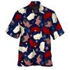 Comércio exterior transfronteiriço Direto da Fábrica camisa masculina de manga curta Dia da Independência nova tamanho grande cardigã masculino para a figura