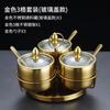304 Aço Inoxidável Tempero Jar Combinação Set Estilo Coreano Comercial Caixa de Tempero Dourado Jarra de Tempero Pimenta Óleo Salt Jar