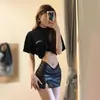 Saia PU fina e justa tamanho petite para mulheres, outono e inverno, minissaia bodycon sexy de cintura baixa com fenda, tamanho XS, faz você parecer mais alta