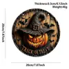 En Stock Halloween Letrero de Madera para Puerta de Porche Delantero Letrero Colgante de Artesanía de Madera Decoración de Fiesta de Halloween Letrero Redondo