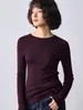 Suéter de manga larga, de lana pura, a rayas, cuello redondo, de alta calidad, con efecto adelgazante, versátil para otoño e invierno, y que irradia un estilo elegante