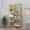 Partición Calada de Hierro Nuevo Estante de Almacenamiento Mampara de Entrada Estantería Gabinete Decorativo de Oficina de Pie Vitrina Multicapa