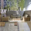 Sofá de Ratán para Exteriores, Patio de Jardín al Aire Libre, Impermeable y a Prueba de Sol, Conjunto de Muebles de Ratán para Terraza de Casa de Huéspedes de Ocio