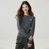 Suéter 100% cachemira pura para mujer, de doble capa, cuello redondo, capa interior cálida, casual y moderno, agradable para la piel y adecuado como capa base o prenda de punto.