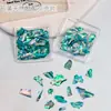 Arte de uñas de acetato con fragmentos de concha iridiscente, populares piezas finas de mica aurora irregulares ultradelgadas para decoración de uñas