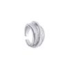 Anillo Multicapa de Circonita Microincrustada para Mujer, Banda Ancha, Elegante y de Moda, Lujo Ligero, Anillo Abierto Ajustable, Anillo Dulce y Fresco para el Dedo Índice, Moderno