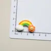 Accesorios de resina DIY cabeza de niña arcoíris gel de crema para pastel caja de almacenamiento de horquillas para el pelo material para funda de teléfono móvil hebilla de zapato