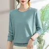 Moda Otoño 2026 Cómodo Versátil Camisa Básica Elegante para Madres, Suéter de Punto Elegante Adelgazante de Cuello Redondo para Mujeres de Mediana Edad y Mayores
