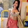 Nuevo traje de baño sexy de tres piezas dividido para mujer europea y americana, traje de baño bikini de triángulo estampado, venta al por mayor transfronteriza
